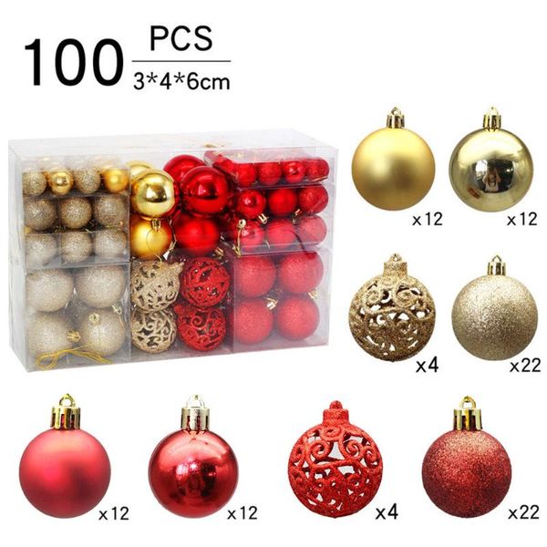 christmas decorations 100pcs creative shatterproof ball baubles set tree hanging pendant decoration for year party
christmas decorations 100pcs creative shatterproof ball baubles set tree hanging pendant decoration for year party