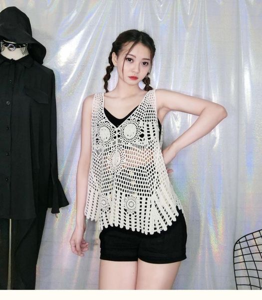 women's tanks & camis summer women streetwear apricot tank harajuku punk hollow out gothic fashion v-neck sleeveless vest, White
women's tanks & camis summer women streetwear apricot tank harajuku punk hollow out gothic fashion v-neck sleeveless vest, White