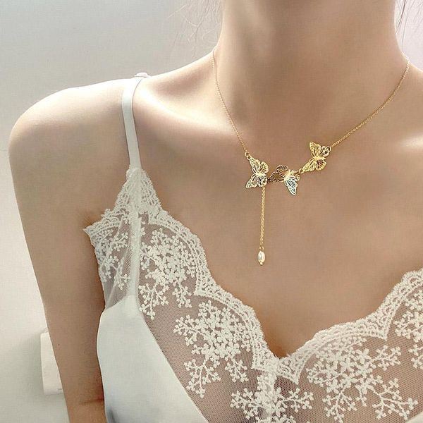 chains 2021 shiny butterfly necklace exquisite clavicle chain pearl choker jewelry for women gift, Silver
chains 2021 shiny butterfly necklace exquisite clavicle chain pearl choker jewelry for women gift, Silver
