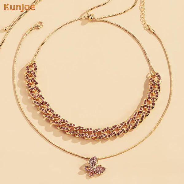 kunjoe 2pcs/set women multilayer necklace iced out butterfly pendant rhinestone cuban chain choker hip hop jewelry girl necklaces, Silver
kunjoe 2pcs/set women multilayer necklace iced out butterfly pendant rhinestone cuban chain choker hip hop jewelry girl necklaces, Silver