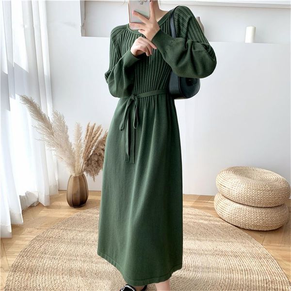 casual dresses autumn winter lace up knitting women's straight dress 2021 high waist puff sleeve solid chic a-line sweater female, Black;gray
casual dresses autumn winter lace up knitting women's straight dress 2021 high waist puff sleeve solid chic a-line sweater female, Black;gray