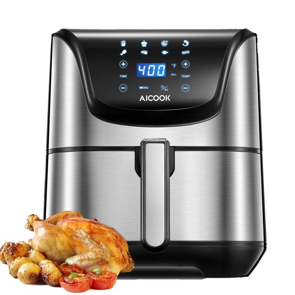 air fryer, aicook 1700w 5.8qt airfryer oven with crisp taste, for roasting, baking/grilling, dehydrating, reheat, auto shut off, dishwasher-
air fryer, aicook 1700w 5.8qt airfryer oven with crisp taste, for roasting, baking/grilling, dehydrating, reheat, auto shut off, dishwasher-
