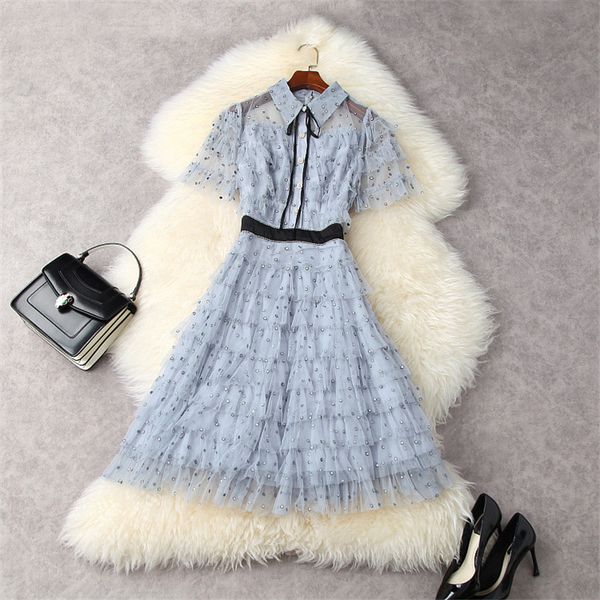 two piece dress summer style fashion short sleeves transparent mesh plied in layered cake dress runway designers bathrobe party e7oj, White
two piece dress summer style fashion short sleeves transparent mesh plied in layered cake dress runway designers bathrobe party e7oj, White