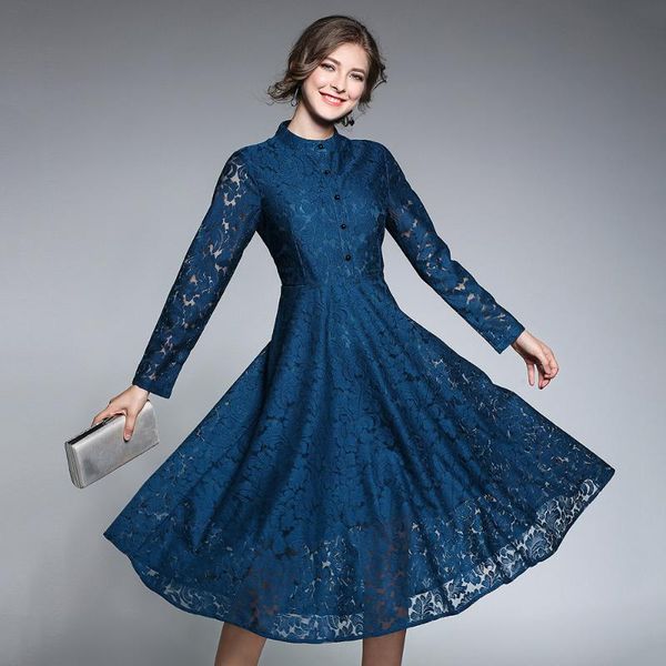casual dresses summer autumn long sleeve stand collar dress black lace femme hollow out female robe plus size vestidos de festa n609ys, Black;gray
casual dresses summer autumn long sleeve stand collar dress black lace femme hollow out female robe plus size vestidos de festa n609ys, Black;gray
