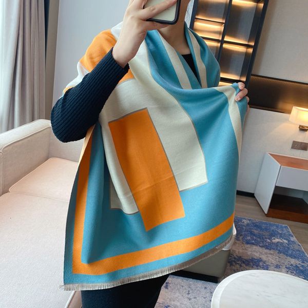 tippet muffler scarf autumn and winter color matching plaid imitation cashmere scarf women's double-sided warm long shawl, Blue;gray
tippet muffler scarf autumn and winter color matching plaid imitation cashmere scarf women's double-sided warm long shawl, Blue;gray