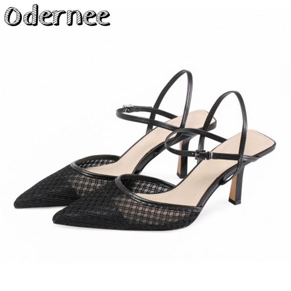 fine heel sandals pointed toe mesh slingback for women party shoes elegant pumps dress, Black
fine heel sandals pointed toe mesh slingback for women party shoes elegant pumps dress, Black