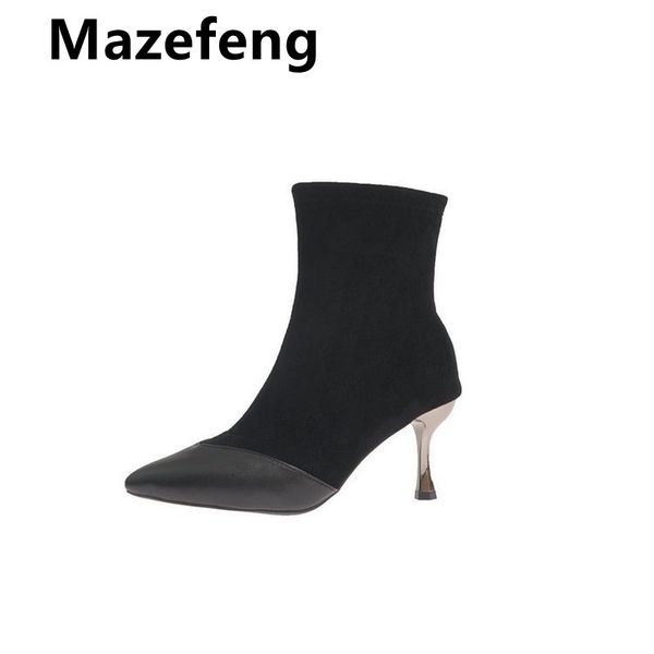 boots metal blade heels socks women stretch fabric elastic stilettos heel pointed toe ankle shoes woman boats hfsk, Black
boots metal blade heels socks women stretch fabric elastic stilettos heel pointed toe ankle shoes woman boats hfsk, Black