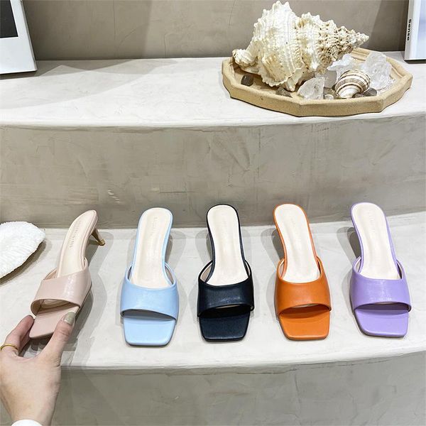 elegant one strap kitten heel outdoor slippers women solid thin summer sandals brand design slides, Black
elegant one strap kitten heel outdoor slippers women solid thin summer sandals brand design slides, Black