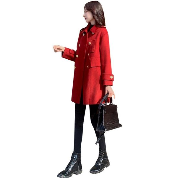 women's wool & blends 2021 coat autumn trench coats spring fashion black double breasted korean clothing manteau femme gmm113
women's wool & blends 2021 coat autumn trench coats spring fashion black double breasted korean clothing manteau femme gmm113