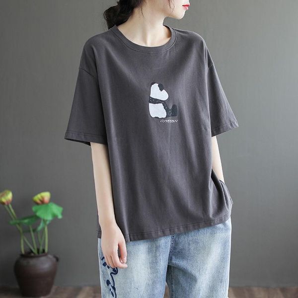 pure cotton 2021 style panda printing round neck short-sleeved t-shirt women loose casual plus size women's, White
pure cotton 2021 style panda printing round neck short-sleeved t-shirt women loose casual plus size women's, White