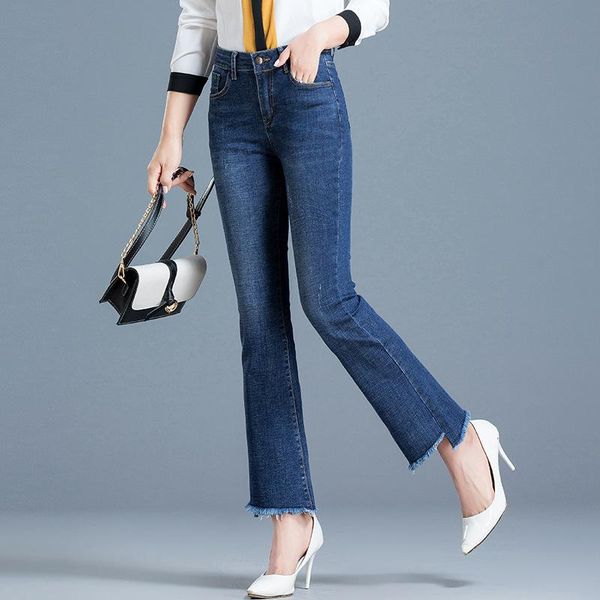 women's jeans vintage high waist female 2021 spring version wild micro-horn trousers irregular burr slim, Blue
women's jeans vintage high waist female 2021 spring version wild micro-horn trousers irregular burr slim, Blue