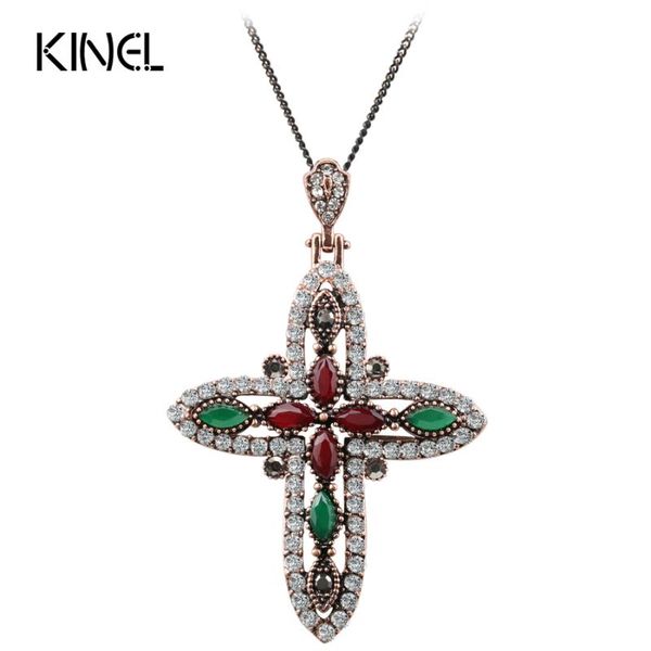 luxury cross pendant necklace vintage jewelry for women antique gold color religious accessories gift necklaces, Silver
luxury cross pendant necklace vintage jewelry for women antique gold color religious accessories gift necklaces, Silver
