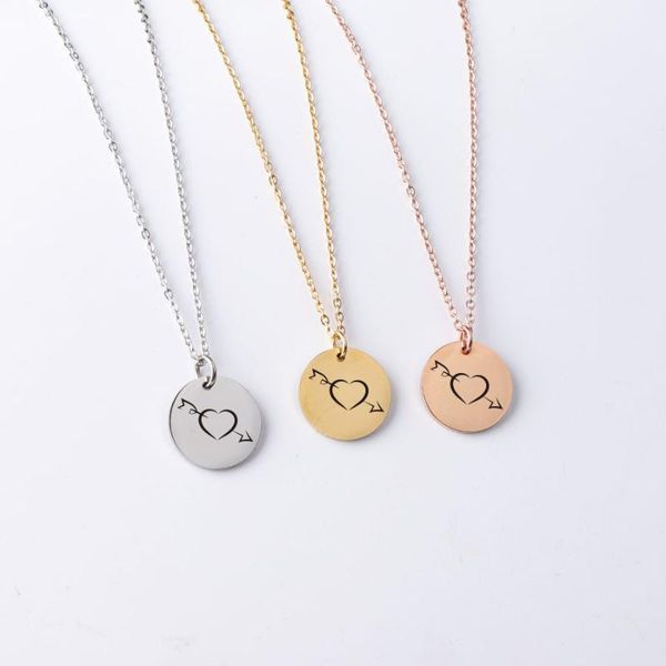 pendant necklaces fnixtar 10pcs 20mm laser love arrow round disc necklace stainless steel chain for women's men's gifts jewelry, Silver
pendant necklaces fnixtar 10pcs 20mm laser love arrow round disc necklace stainless steel chain for women's men's gifts jewelry, Silver