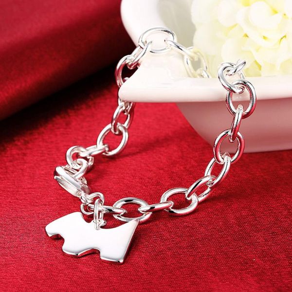link, chain luckly dog tag pendant charms with thick chains bracelet 925 sterling silver women for fashion trendy jewelry, Black
link, chain luckly dog tag pendant charms with thick chains bracelet 925 sterling silver women for fashion trendy jewelry, Black