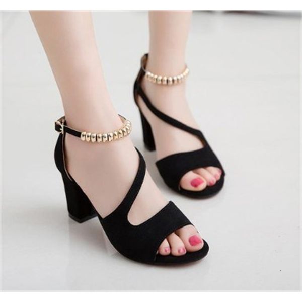 sandals fish mouth button rough heel mid-heel sense korean version high-heel sandals female summer, Black
sandals fish mouth button rough heel mid-heel sense korean version high-heel sandals female summer, Black