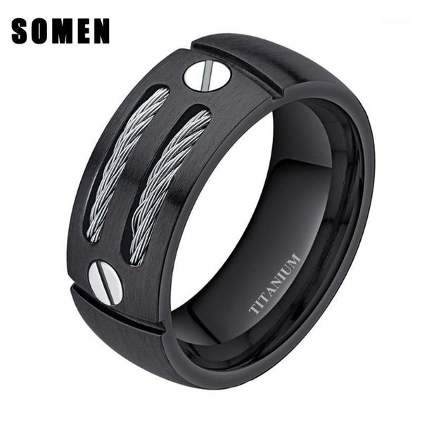 wedding rings 8mm men's black cable screw inlay titanium ring cool band punk rock male jewelry bague homme anel masculino1, Slivery;golden
wedding rings 8mm men's black cable screw inlay titanium ring cool band punk rock male jewelry bague homme anel masculino1, Slivery;golden