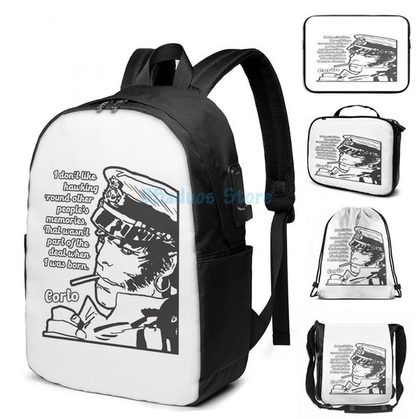 funny graphic print corto maltese usb charge backpack men school bags women bag travel laptop
funny graphic print corto maltese usb charge backpack men school bags women bag travel laptop