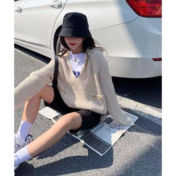 women's sweaters big lapel soft milk style design sense fried street celebrity waxy collar sweater female autumn and winter white, White;black
women's sweaters big lapel soft milk style design sense fried street celebrity waxy collar sweater female autumn and winter white, White;black
