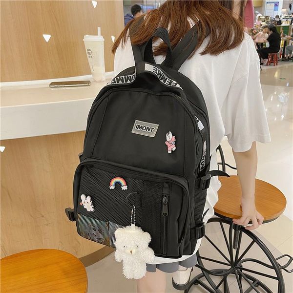 backpack fashion women black nylon mochila bookbag for teenage kawaii waterproof girl school bag trendy rucksack
backpack fashion women black nylon mochila bookbag for teenage kawaii waterproof girl school bag trendy rucksack