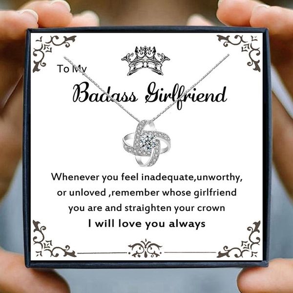 Pendant Necklaces Girlfriend For Women Badass Love Knot Boyfriend Jewelry Birthday Wedding Christmas Gifts, Silver
Pendant Necklaces Girlfriend For Women Badass Love Knot Boyfriend Jewelry Birthday Wedding Christmas Gifts, Silver