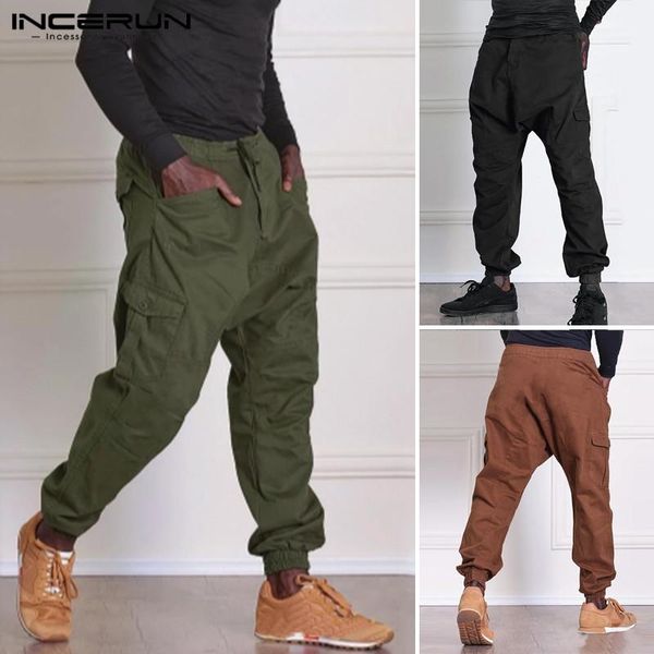 men's pants fashion cargo man casual straight-leg overall solid color multi pocket gilet male outdoor trousers plus size incerun, Black
men's pants fashion cargo man casual straight-leg overall solid color multi pocket gilet male outdoor trousers plus size incerun, Black