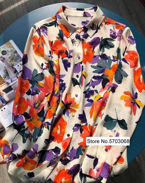 women's blouses & shirts 7evening ladies silk satin jacquard floral printing long sleeve lapel shirt top, White
women's blouses & shirts 7evening ladies silk satin jacquard floral printing long sleeve lapel shirt top, White
