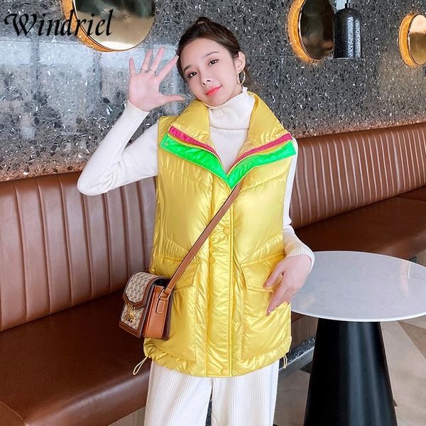 women's vests windriel autumn winter glossy loose vest stand collar short jacket cotton padded windproof warm waistcoat, Black;white
women's vests windriel autumn winter glossy loose vest stand collar short jacket cotton padded windproof warm waistcoat, Black;white