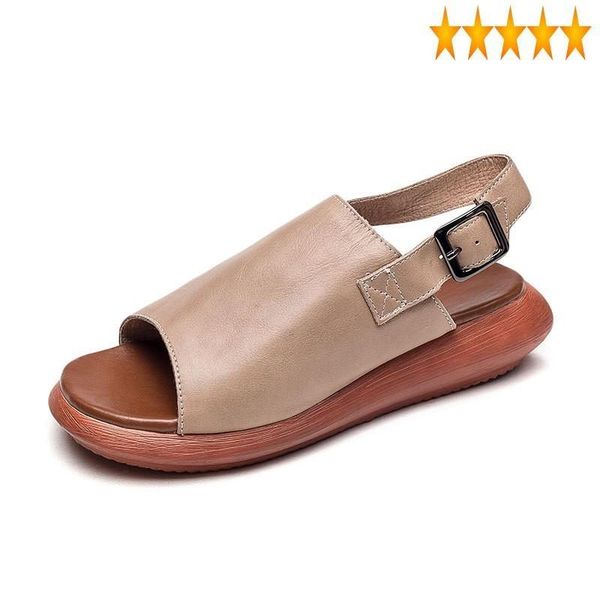 open summer flats women casual toe buckle strap beach vintage genuine leather gladiator shoes leisure platform sandals, Black
open summer flats women casual toe buckle strap beach vintage genuine leather gladiator shoes leisure platform sandals, Black