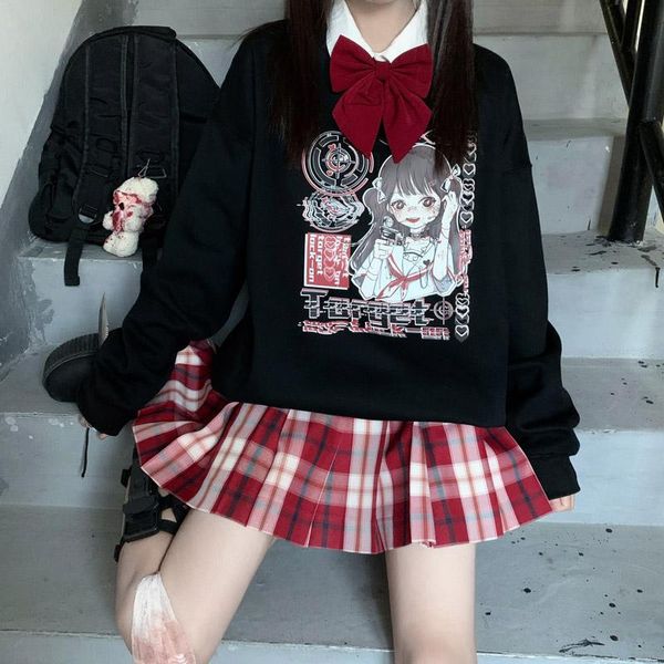 women's hoodies & sweatshirts sweatshirt punk style horror girl cartoon print hip hop harajuku uzllang college casual wear winter hoodi, Black
women's hoodies & sweatshirts sweatshirt punk style horror girl cartoon print hip hop harajuku uzllang college casual wear winter hoodi, Black