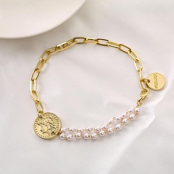 link, chain fashion vintage asymmetric gold color simulation pearl bracelets for women girls trendy geometric portrait bracelet jewelry gift, Black
link, chain fashion vintage asymmetric gold color simulation pearl bracelets for women girls trendy geometric portrait bracelet jewelry gift, Black