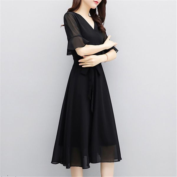summer chiffon dress fashion women long v-neck steetwear black party dresses solid vestidos verano plus size sundress 210520, Black;gray
summer chiffon dress fashion women long v-neck steetwear black party dresses solid vestidos verano plus size sundress 210520, Black;gray