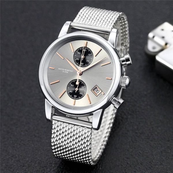 wristwatches 2021 brand fashion model bosss mesh strap man quartz watch 3 dials working multifunction bussiness water-proof wristwatch, Slivery;brown
wristwatches 2021 brand fashion model bosss mesh strap man quartz watch 3 dials working multifunction bussiness water-proof wristwatch, Slivery;brown