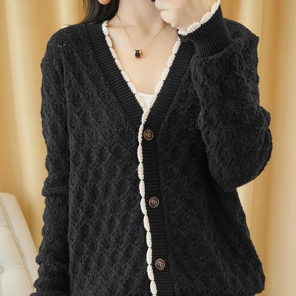 women's sweaters cardigan jacket long sleeve sweater loose large size women short, White;black
women's sweaters cardigan jacket long sleeve sweater loose large size women short, White;black