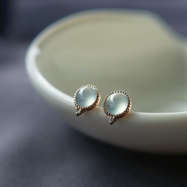 stud original design natural water round chalcedony egg noodle earrings charm elegant light luxury women's brand silver jewelry, Golden;silver
stud original design natural water round chalcedony egg noodle earrings charm elegant light luxury women's brand silver jewelry, Golden;silver