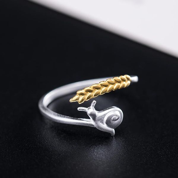 cluster rings vla 925 silver personalized cute wheathead snail ring for women's creative simple design adjustable size accessories, Golden;silver
cluster rings vla 925 silver personalized cute wheathead snail ring for women's creative simple design adjustable size accessories, Golden;silver