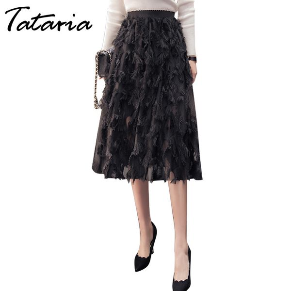 women midi skirt summer style jupe femme black high waist chiffon skirts womens elegant a-line saias feminina tulle 210514
women midi skirt summer style jupe femme black high waist chiffon skirts womens elegant a-line saias feminina tulle 210514