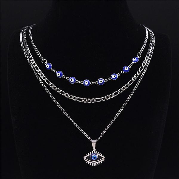 islam turkey eye stainless steel layer necklaces women blue statement necklace jewelry collar acero inoxidable n1805s04 pendant, Silver
islam turkey eye stainless steel layer necklaces women blue statement necklace jewelry collar acero inoxidable n1805s04 pendant, Silver