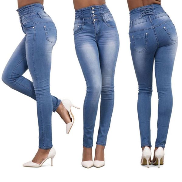 women's jeans vintage women high waist button stretch skinny denim female pencil pant ankle-length slim trouser femme pants, Blue
women's jeans vintage women high waist button stretch skinny denim female pencil pant ankle-length slim trouser femme pants, Blue