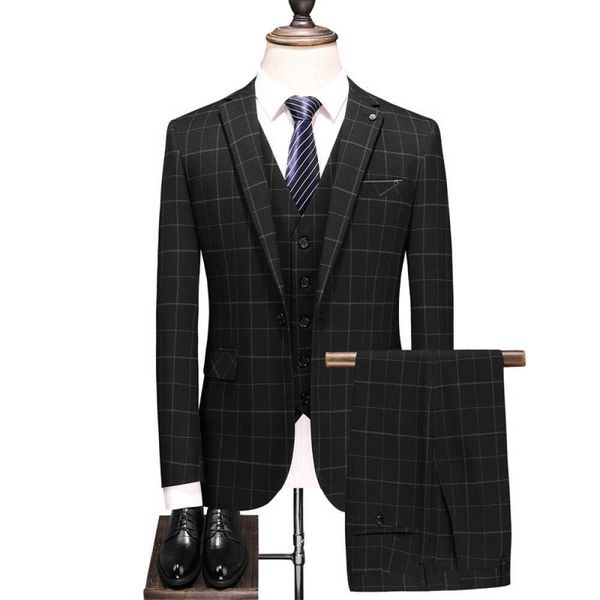 men's suits & blazers jackets vest groom pants three pieces fashion solid color chess formal suits define masculine boutique business s, White;black
men's suits & blazers jackets vest groom pants three pieces fashion solid color chess formal suits define masculine boutique business s, White;black