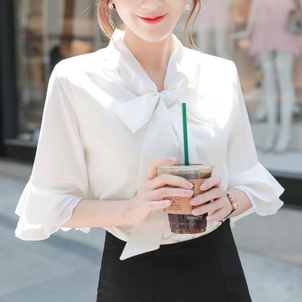 office women blouse shirts fashion bow tie half flare sleeves lady chiffon work wear femme summer clothing ws8614c women's blouses &, White
office women blouse shirts fashion bow tie half flare sleeves lady chiffon work wear femme summer clothing ws8614c women's blouses &, White