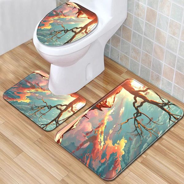 bath mats landscape toilet cover seats seat toilette anti-slip floor door mat 3 pcs/set carpet bathroom decor
bath mats landscape toilet cover seats seat toilette anti-slip floor door mat 3 pcs/set carpet bathroom decor