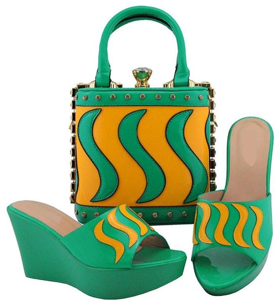 fashion spring green and yellow women pumps with a big bag set african shoes match handbag for dress md005,heel 9.5cm, Black
fashion spring green and yellow women pumps with a big bag set african shoes match handbag for dress md005,heel 9.5cm, Black