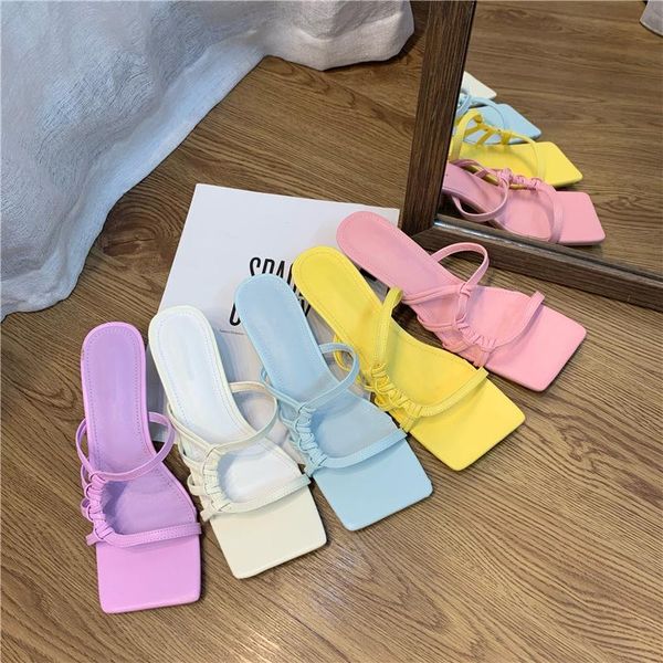 sandals women's high-heeled shoes 5cm heels 2021 summer narrow band mules ladies luxury square toe leather, Black
sandals women's high-heeled shoes 5cm heels 2021 summer narrow band mules ladies luxury square toe leather, Black