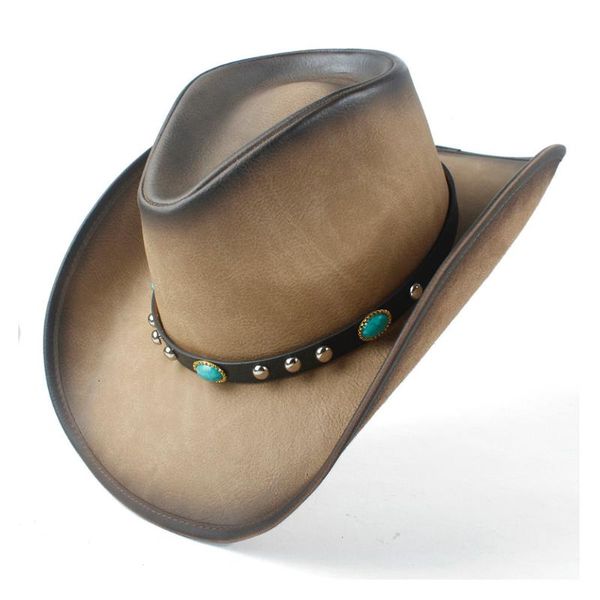 cloches fashion retro vintage women's men's cowboy western turquoise leather band cowgirl hat, Blue;gray
cloches fashion retro vintage women's men's cowboy western turquoise leather band cowgirl hat, Blue;gray