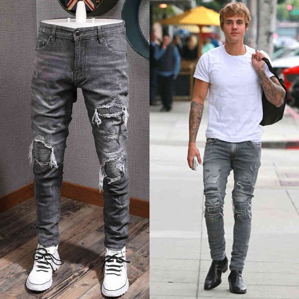 Gray Jeans Printed Patchwork Applique Men's 5 Pocket Slim Fit Stretch Denim Cotton Cowboy, Blue
Gray Jeans Printed Patchwork Applique Men's 5 Pocket Slim Fit Stretch Denim Cotton Cowboy, Blue