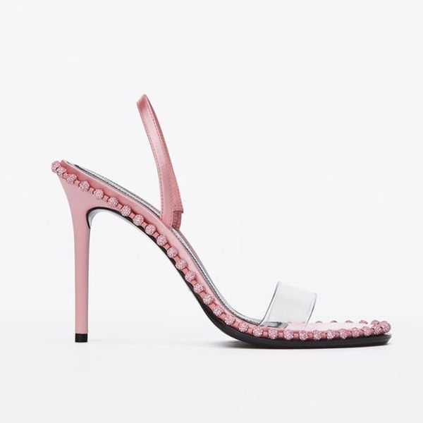 slippers rivet crystal women sandals back strap slip on ladies high heel pumps clear pvc party shoes pink female dress, Black
slippers rivet crystal women sandals back strap slip on ladies high heel pumps clear pvc party shoes pink female dress, Black