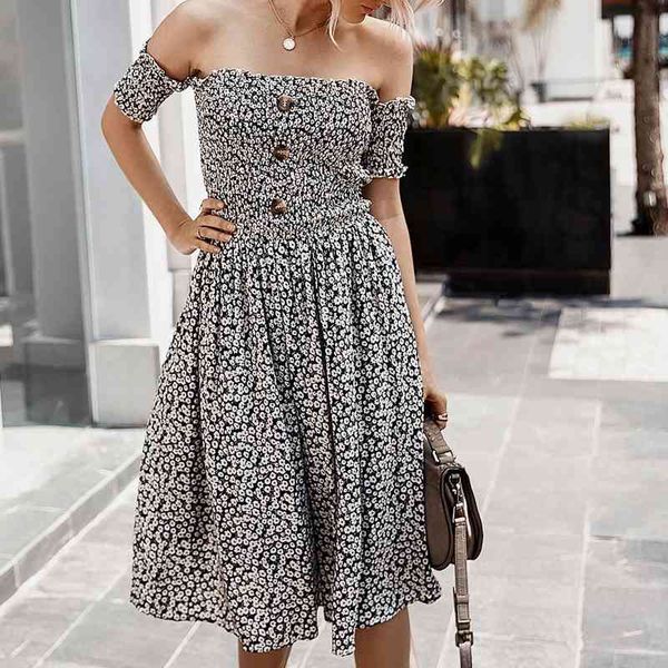 summer elegant small floral print mini dress women fashion off shoulder short beach dresses women sundresses vestidos 210514, Black;gray
summer elegant small floral print mini dress women fashion off shoulder short beach dresses women sundresses vestidos 210514, Black;gray