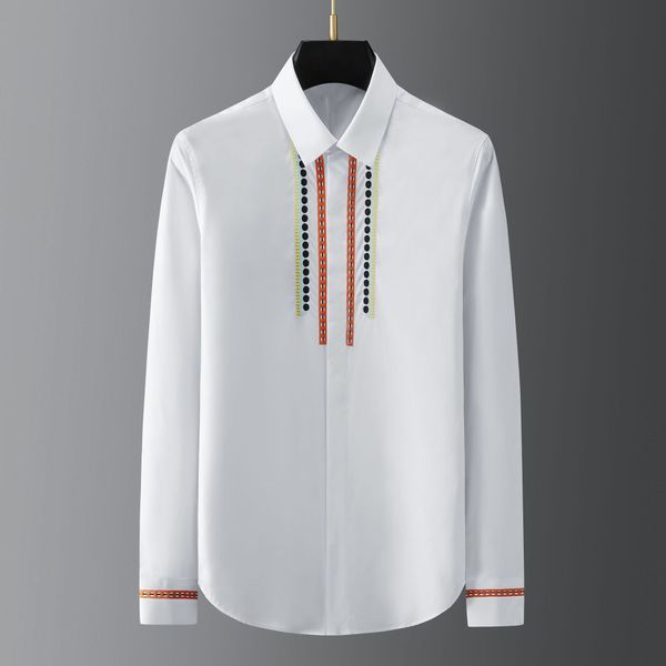 business shirt deluxe and fashion brand dinner pattern color embroidery men's grade, White;black
business shirt deluxe and fashion brand dinner pattern color embroidery men's grade, White;black