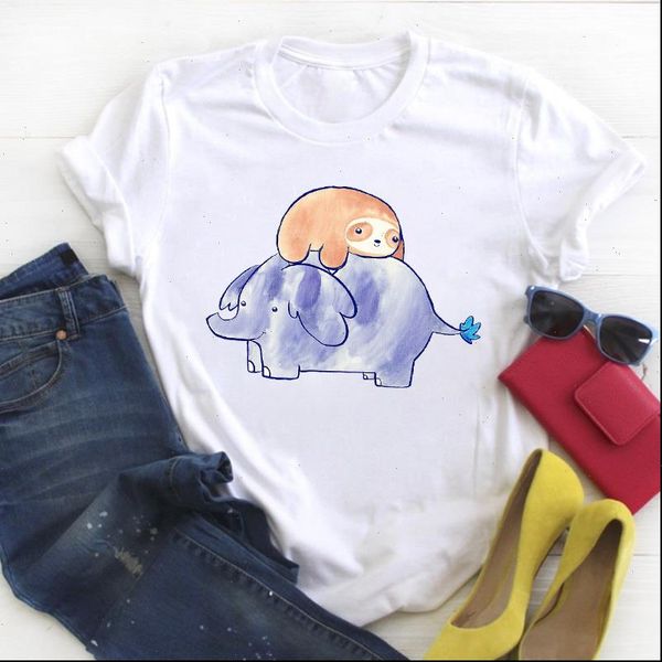 women t shirt sloth animal print cartoon clothing ladies summer tee female clothes womens graphic, White
women t shirt sloth animal print cartoon clothing ladies summer tee female clothes womens graphic, White