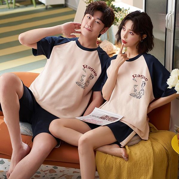 men's sleepwear japanese summer fashion blue patchwork cartoon couple pajamas set cotton men/women short sleeve homewear kawaii girls, Black;brown
men's sleepwear japanese summer fashion blue patchwork cartoon couple pajamas set cotton men/women short sleeve homewear kawaii girls, Black;brown